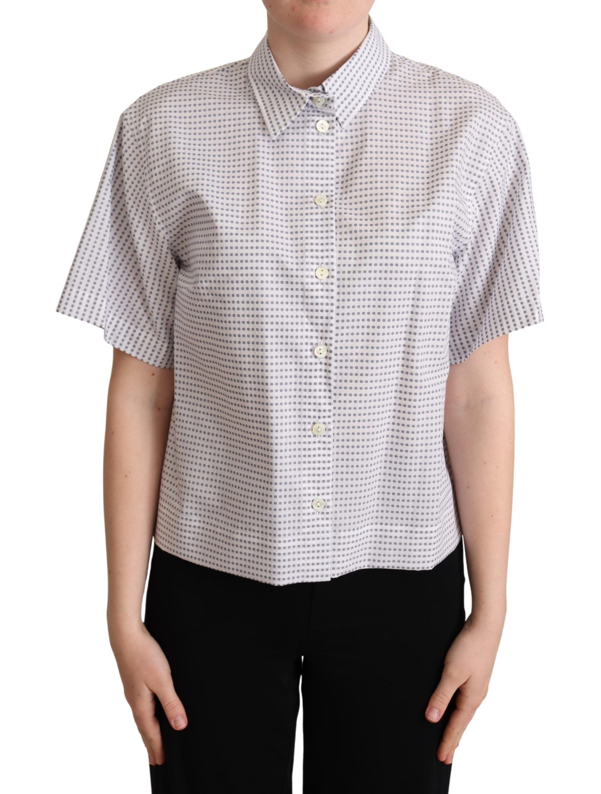 Dolce & Gabbana Elegant Polka Dots Collared Polo Top - ACCEXO