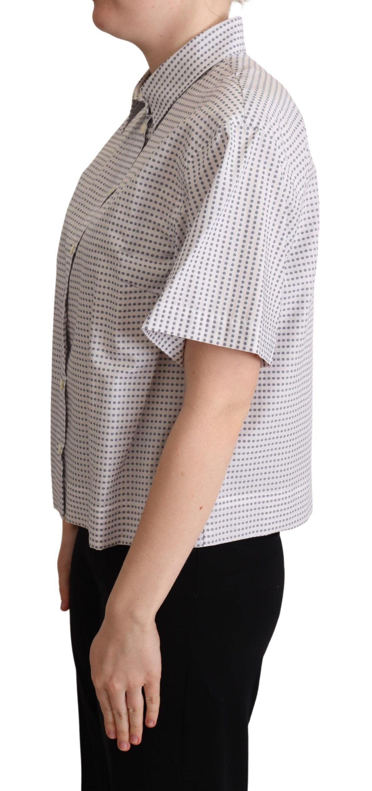 Dolce & Gabbana Elegant Polka Dots Collared Polo Top - ACCEXO