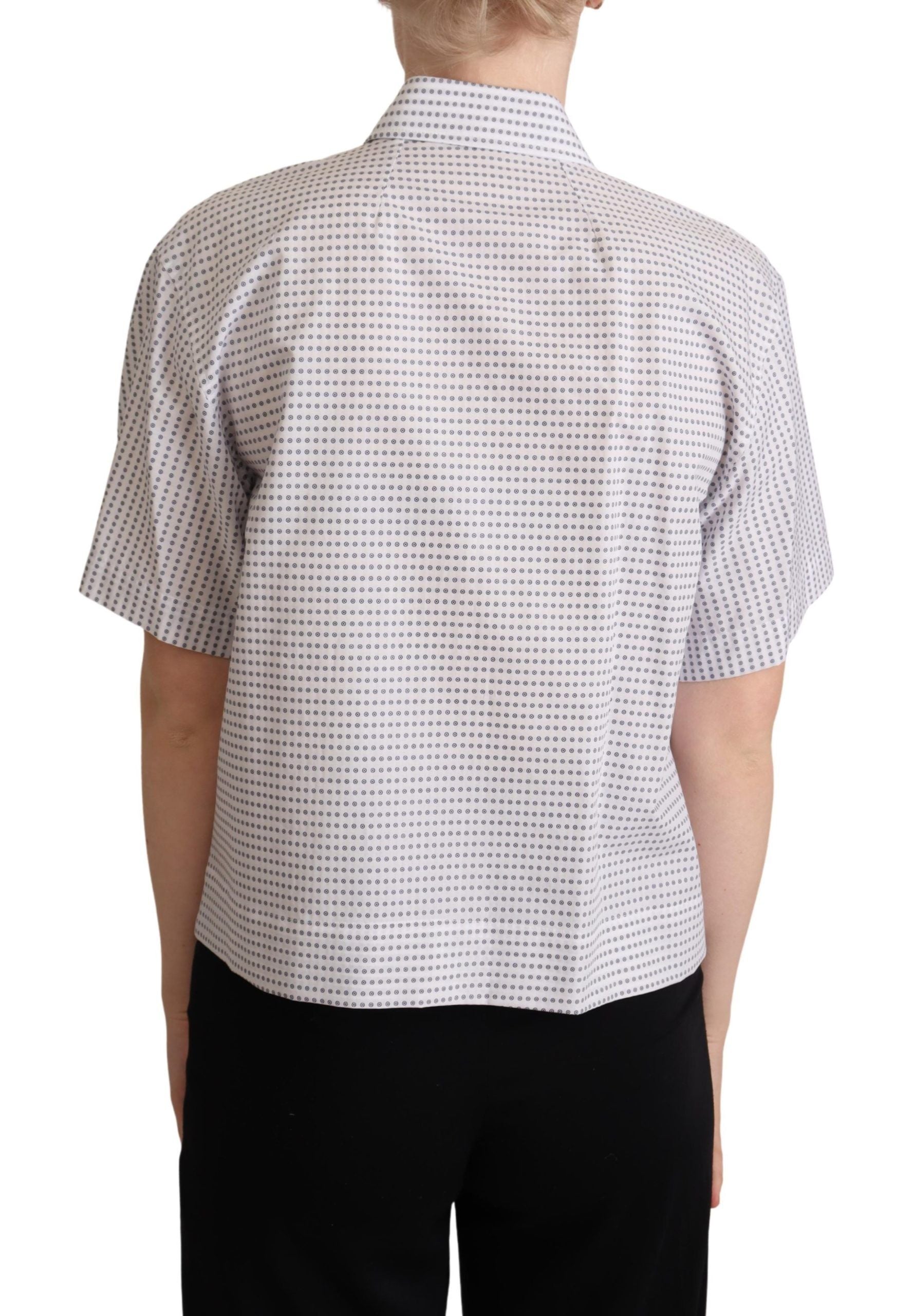 Dolce & Gabbana Elegant Polka Dots Collared Polo Top - ACCEXO