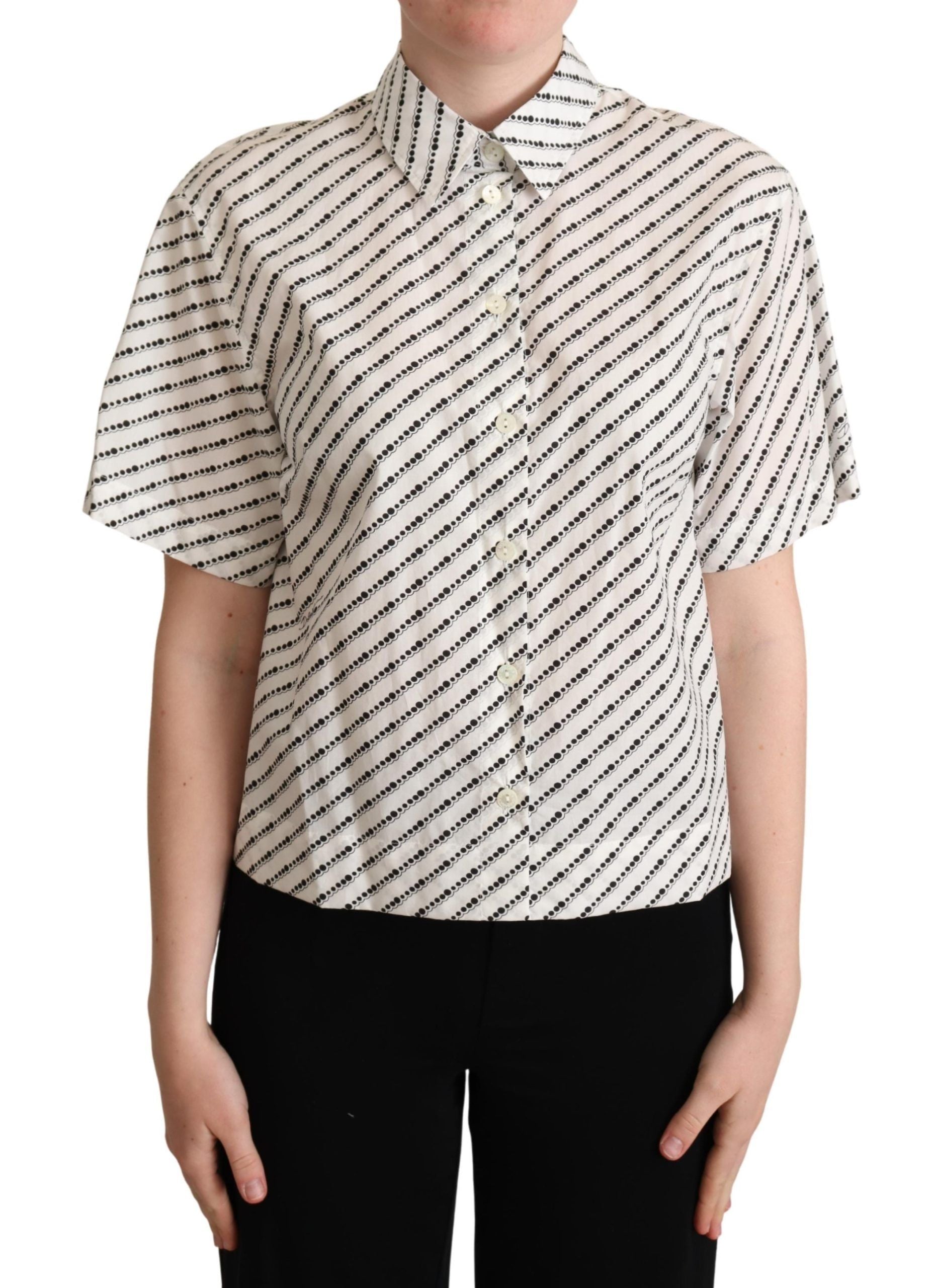 Dolce & Gabbana Elegant Dotted Cotton Polo Top - ACCEXO