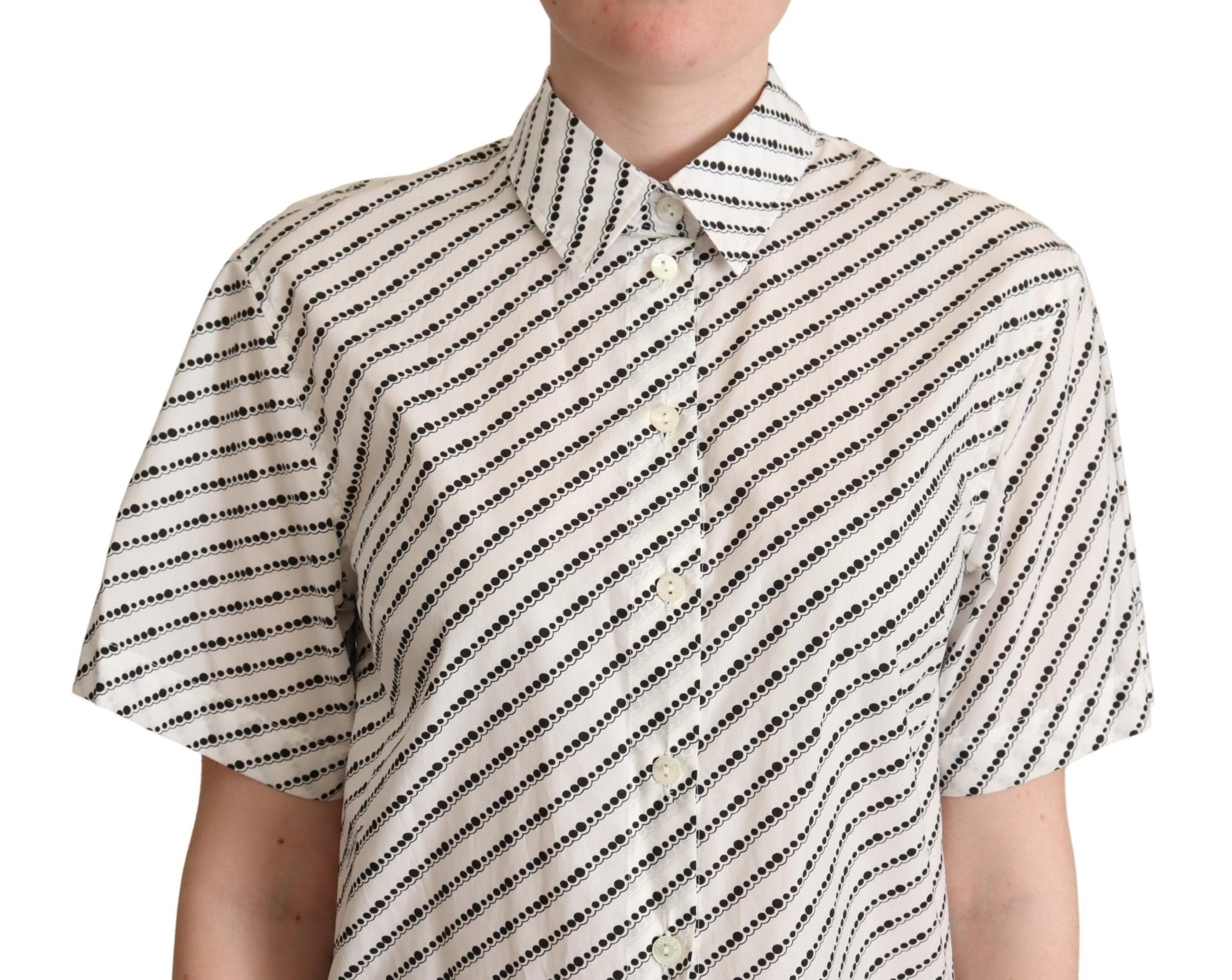 Dolce & Gabbana Elegant Dotted Cotton Polo Top - ACCEXO