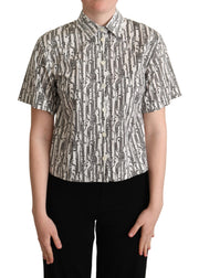 Dolce & Gabbana Elegant Floral Cotton Polo Top - ACCEXO