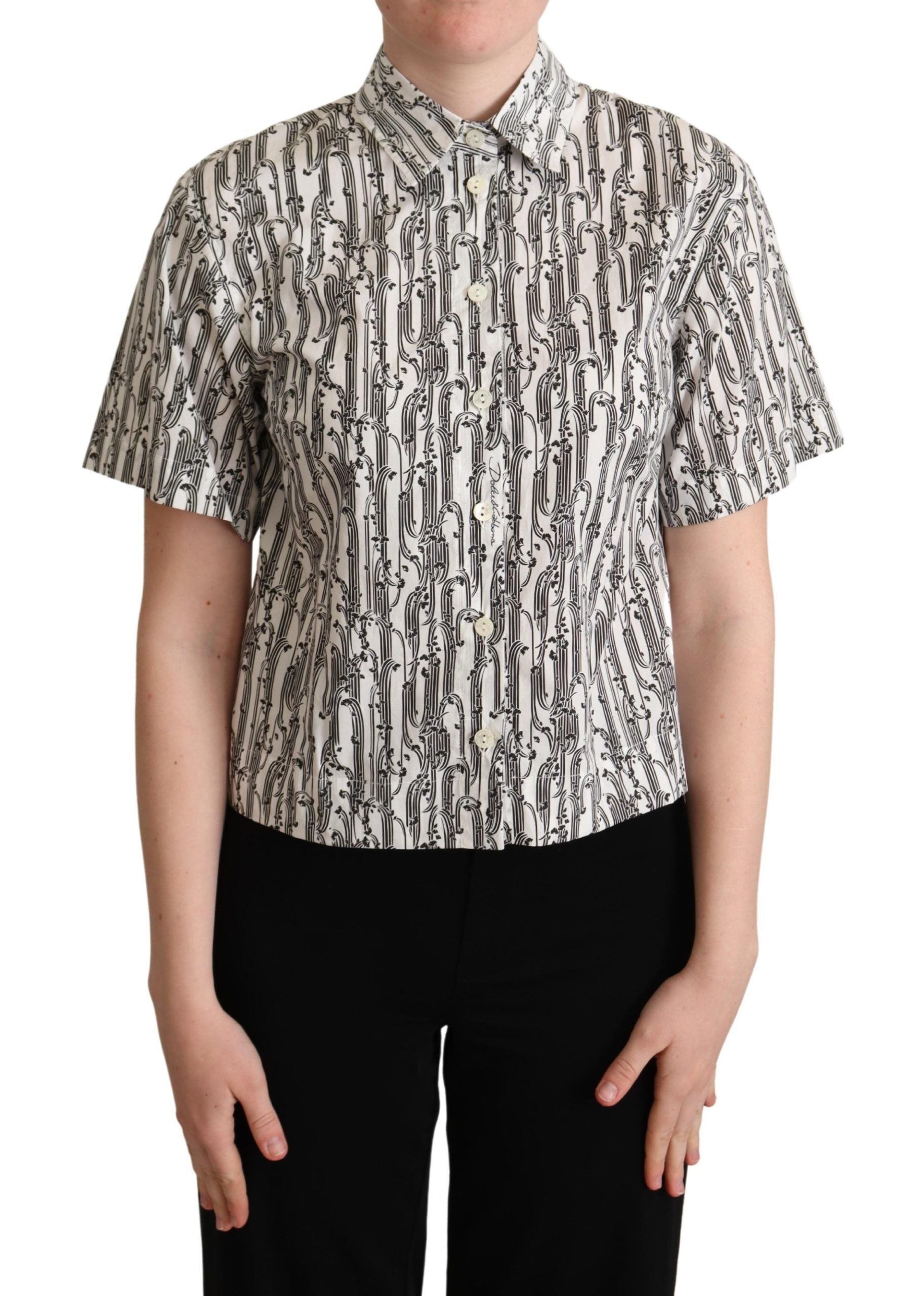 Dolce & Gabbana Elegant Floral Cotton Polo Top - ACCEXO