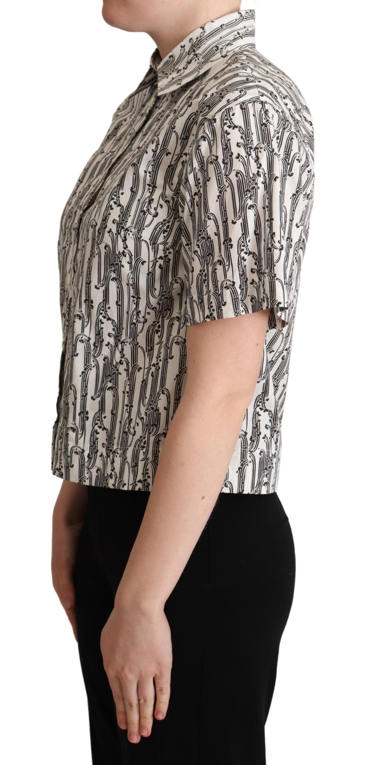 Dolce & Gabbana Elegant Floral Cotton Polo Top - ACCEXO