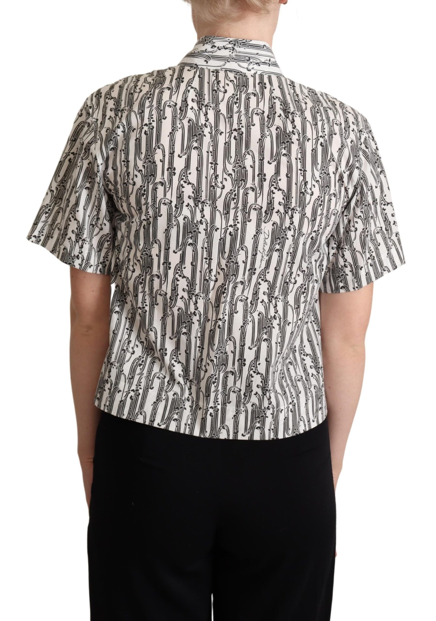 Dolce & Gabbana Elegant Floral Cotton Polo Top - ACCEXO