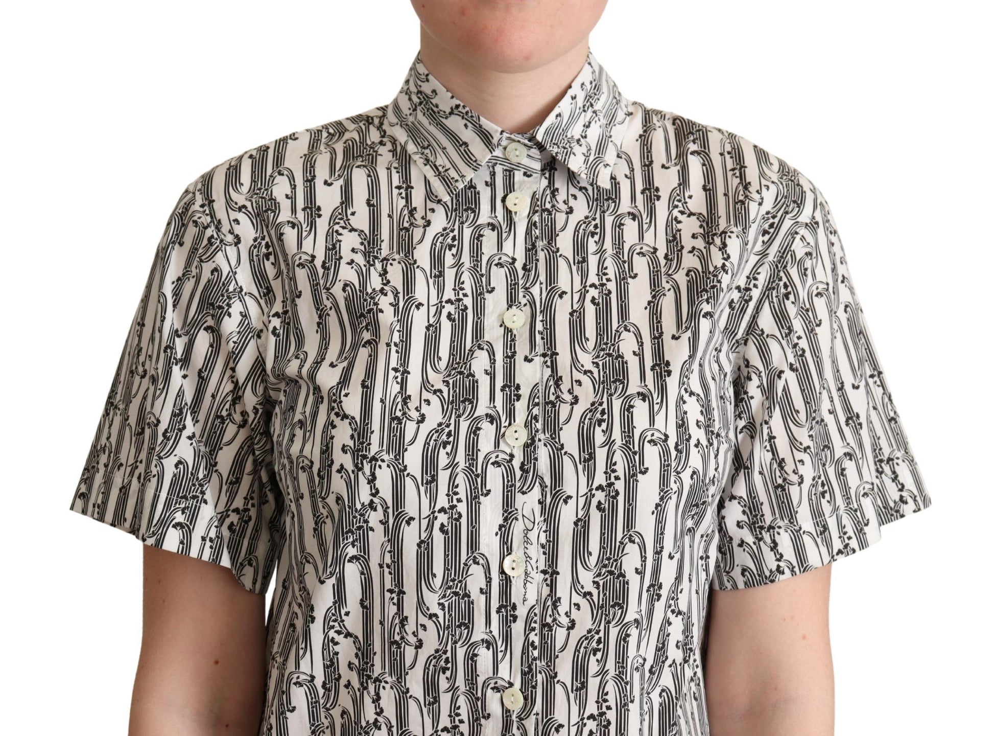 Dolce & Gabbana Elegant Floral Cotton Polo Top - ACCEXO