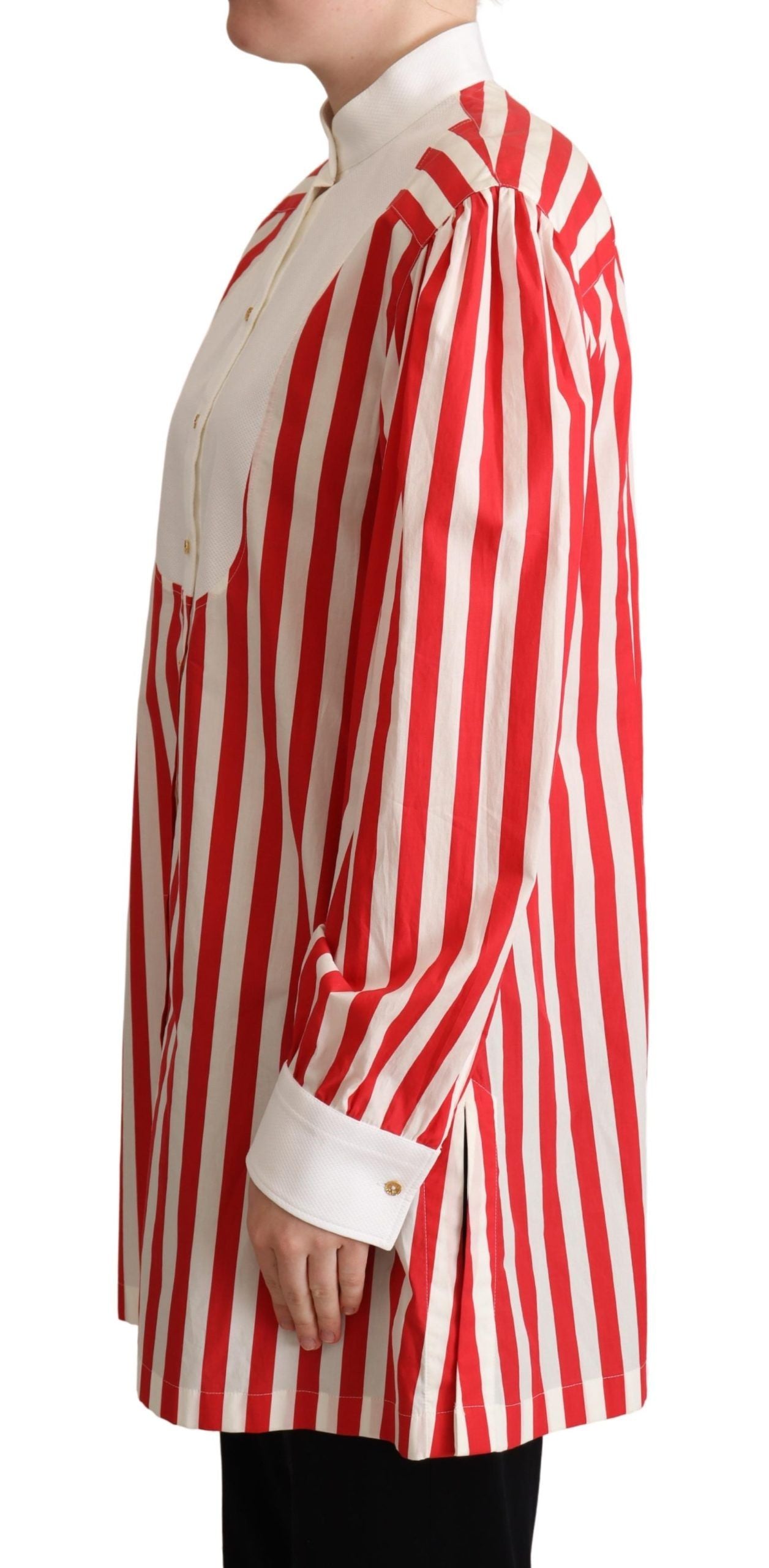 Dolce & Gabbana Elegant Red and White Stripe Cotton Polo Top - ACCEXO