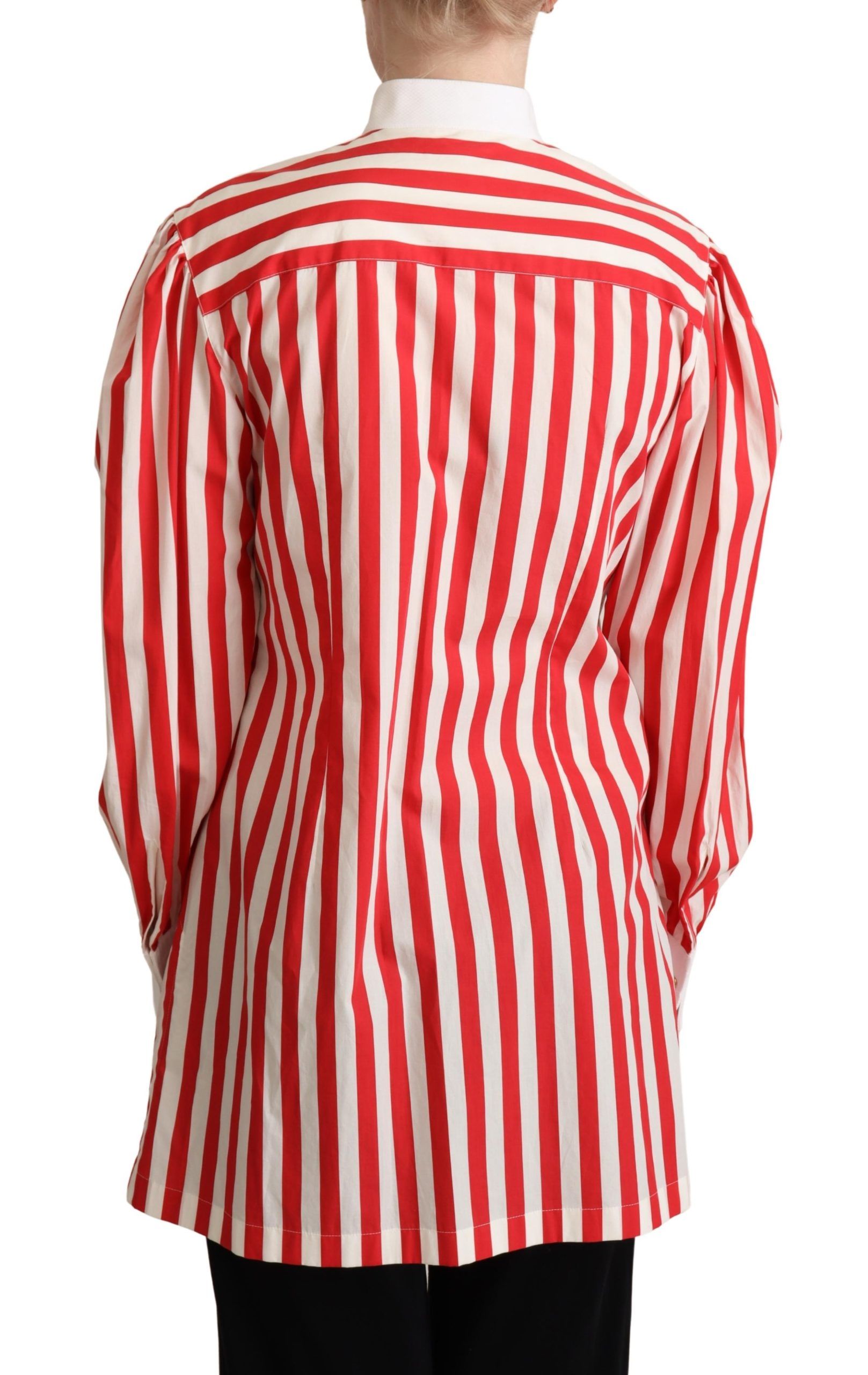 Dolce & Gabbana Elegant Red and White Stripe Cotton Polo Top - ACCEXO