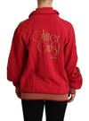 John Galliano Radiant Red Cotton Full Zip Hooded Jacket