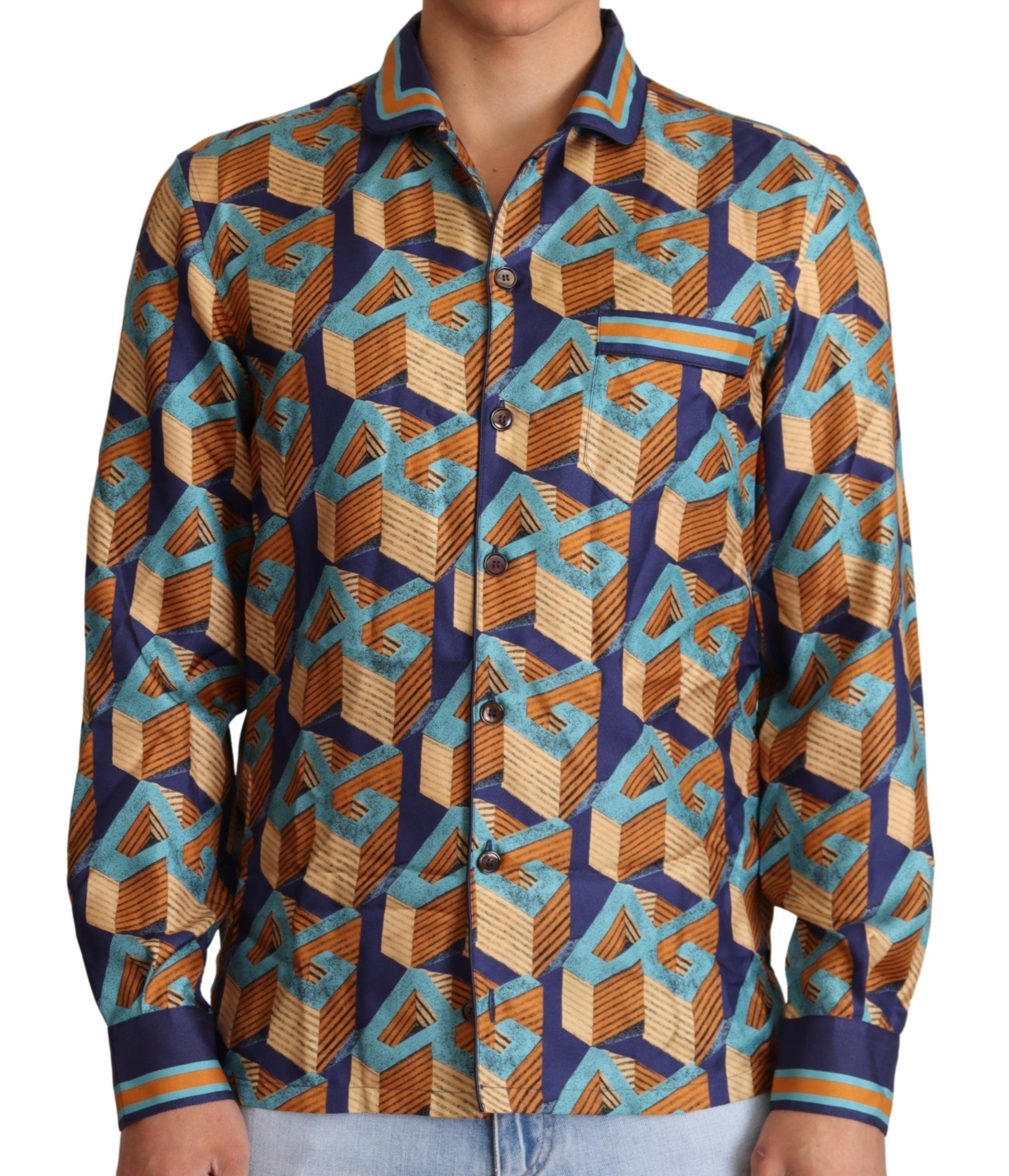 Dolce & Gabbana Elegant Silk Casual Shirt with DG Logo - ACCEXO