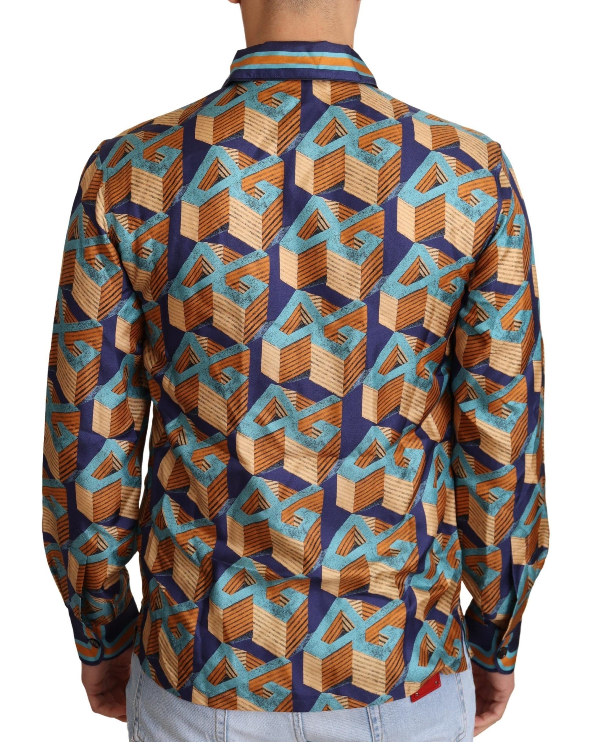 Dolce & Gabbana Elegant Silk Casual Shirt with DG Logo - ACCEXO