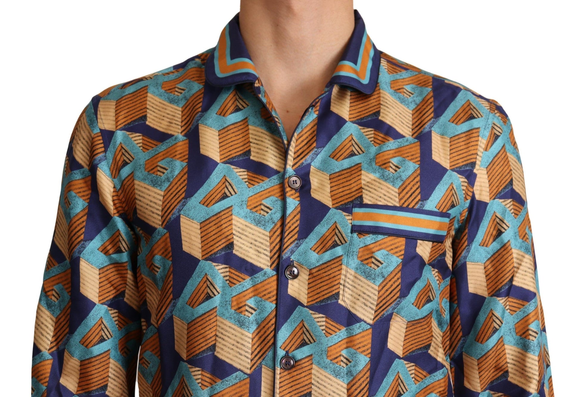 Dolce & Gabbana Elegant Silk Casual Shirt with DG Logo - ACCEXO