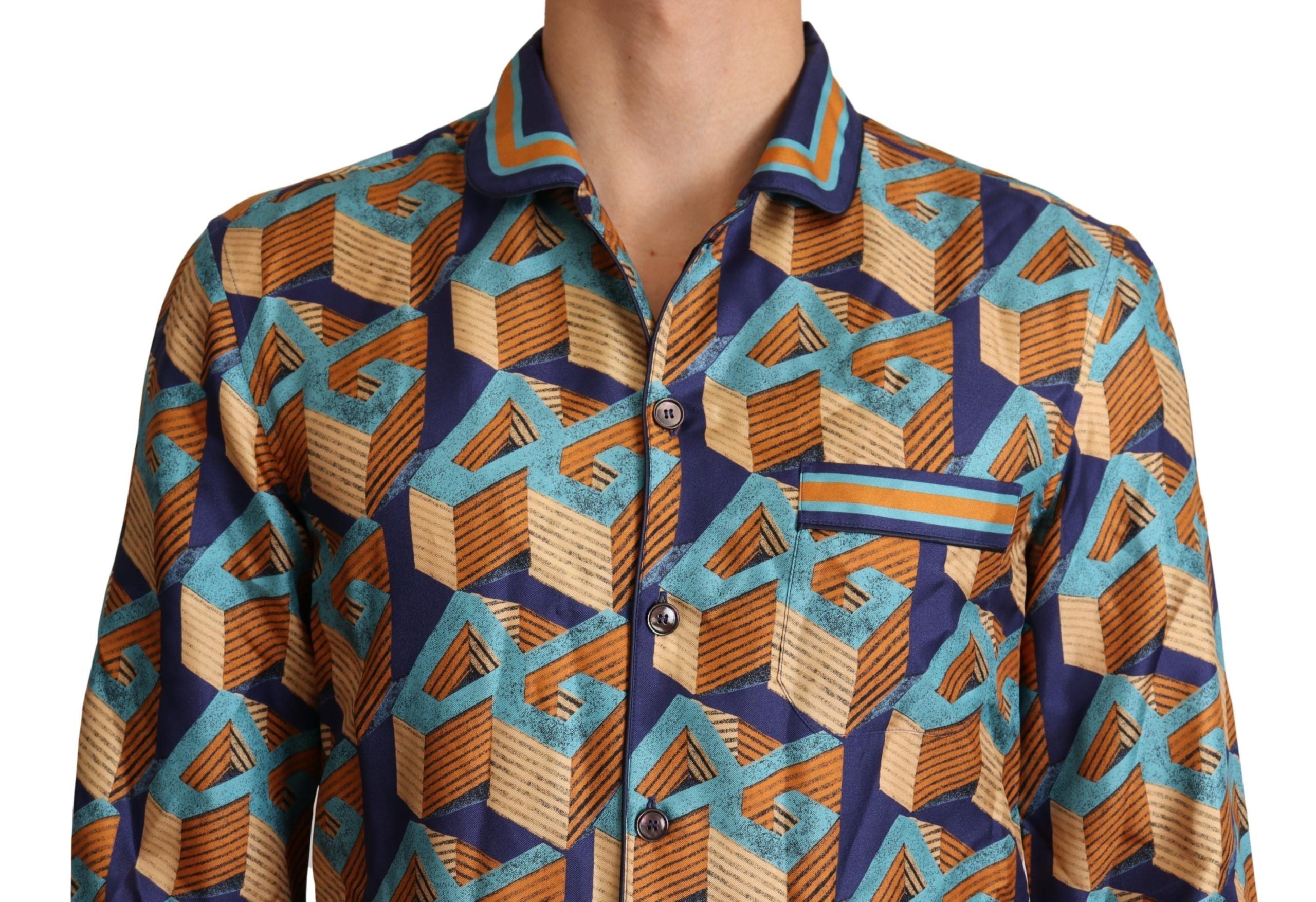 Dolce & Gabbana Elegant Silk Casual Shirt with DG Logo - ACCEXO