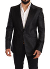 Dolce & Gabbana Elegant Black Metallic Slim Fit Blazer Jacket