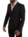 Dolce & Gabbana Elegant Striped Wool Blazer with Silk Lining