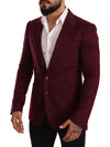 Dolce & Gabbana Elegant Maroon Bordeaux Cashmere Blazer