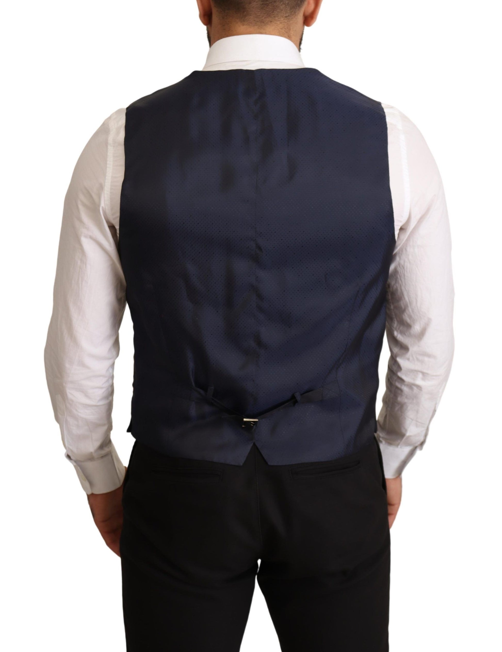Dolce & Gabbana Elegant Dark Blue Wool Blend Martini Suit - ACCEXO