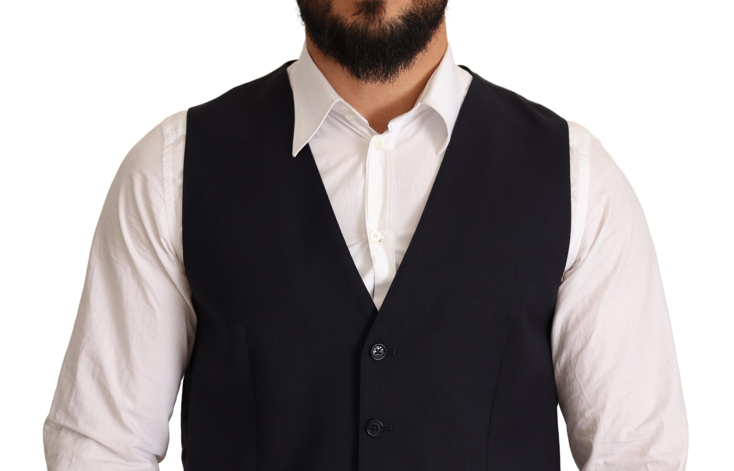 Dolce & Gabbana Elegant Dark Blue Wool Blend Martini Suit - ACCEXO