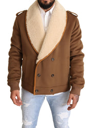 Dolce & Gabbana Elegant Double Breasted Shearling Jacket - ACCEXO