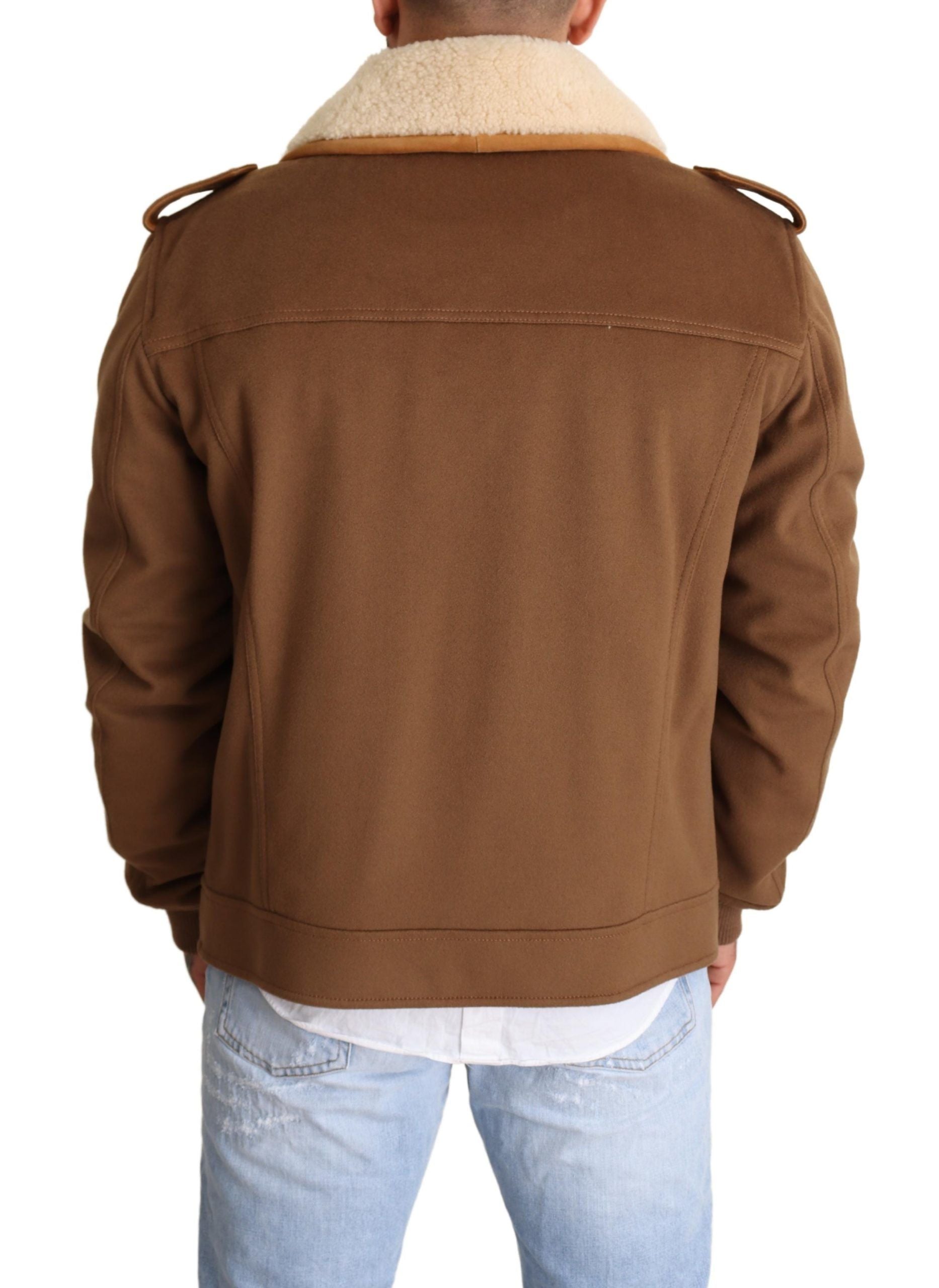 Dolce & Gabbana Elegant Double Breasted Shearling Jacket - ACCEXO