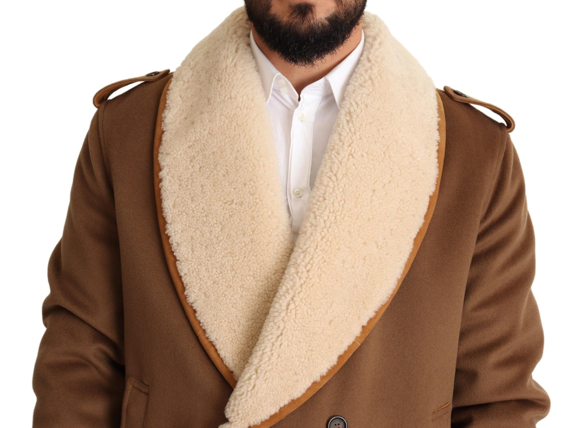 Dolce & Gabbana Elegant Double Breasted Shearling Jacket - ACCEXO