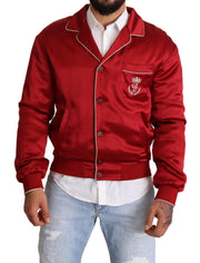 Dolce & Gabbana Sumptuous Silk Red Bomber Jacket - ACCEXO