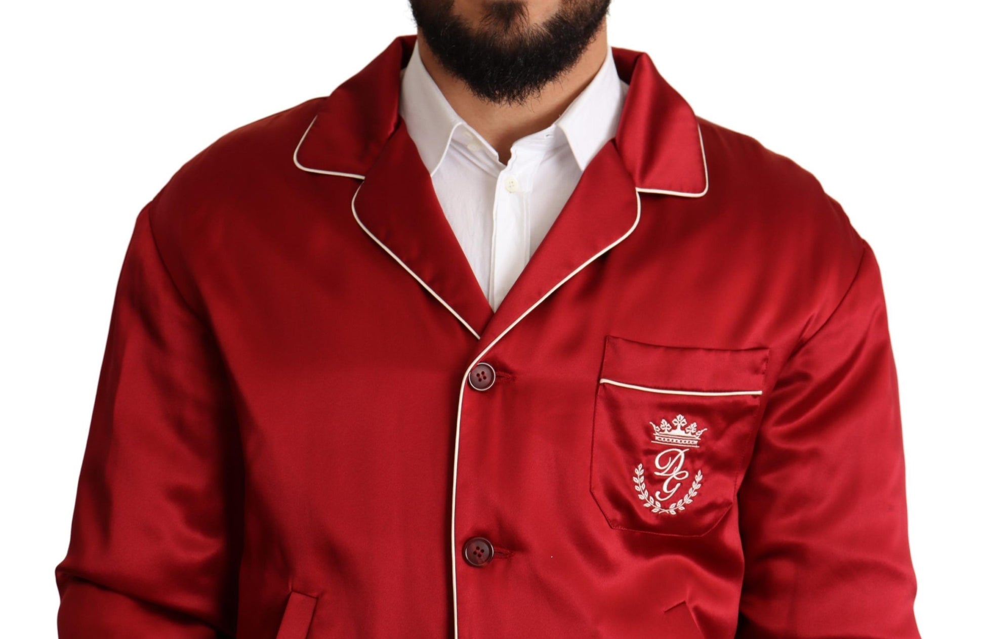Dolce & Gabbana Sumptuous Silk Red Bomber Jacket - ACCEXO