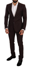 Dolce & Gabbana Elegant Bordeaux Striped Martini Suit