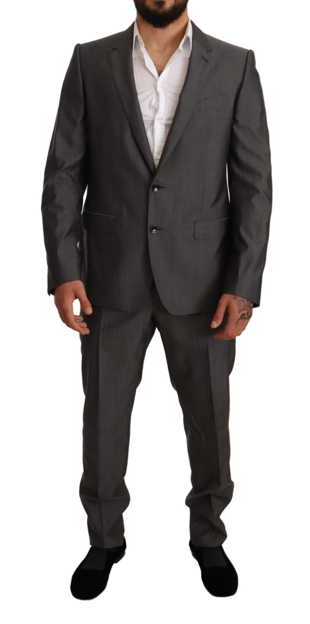 Dolce & Gabbana Elegant Martini Slim-Fit Wool Silk Suit - ACCEXO