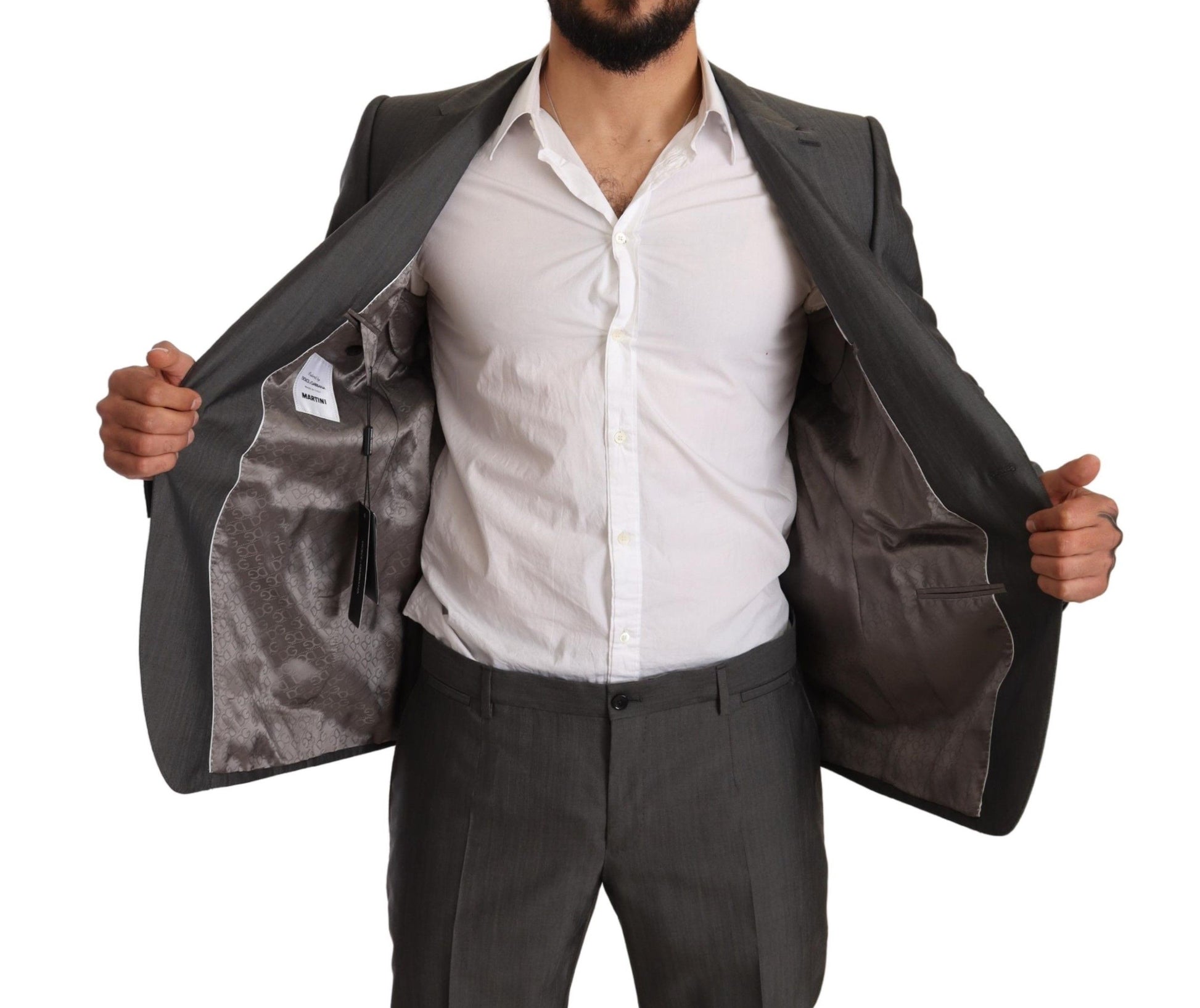 Dolce & Gabbana Elegant Martini Slim-Fit Wool Silk Suit - ACCEXO
