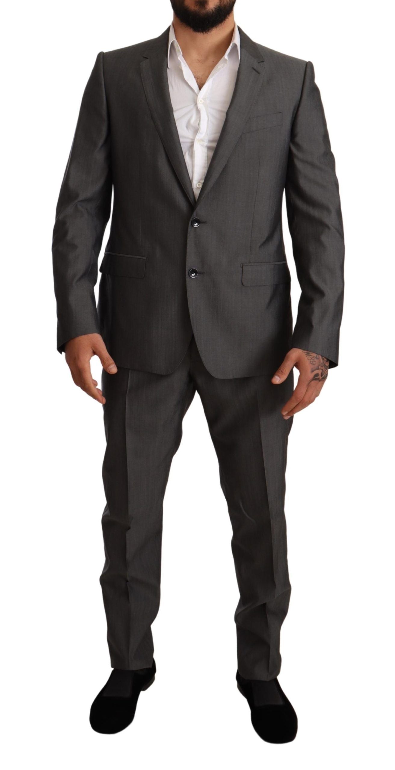 Dolce & Gabbana Elegant Martini Slim-Fit Wool Silk Suit - ACCEXO