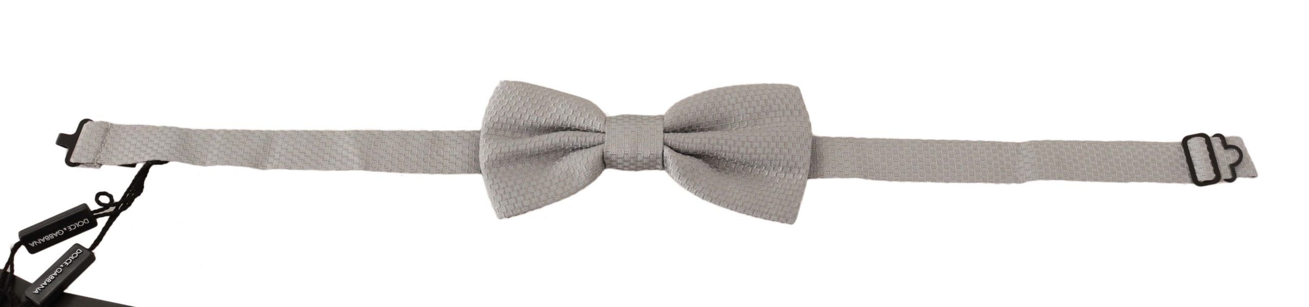 Dolce & Gabbana Elegant Silver Silk Bow Tie - ACCEXO