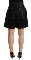 Dolce & Gabbana Elegant Black Floral Brocade Silk Shorts