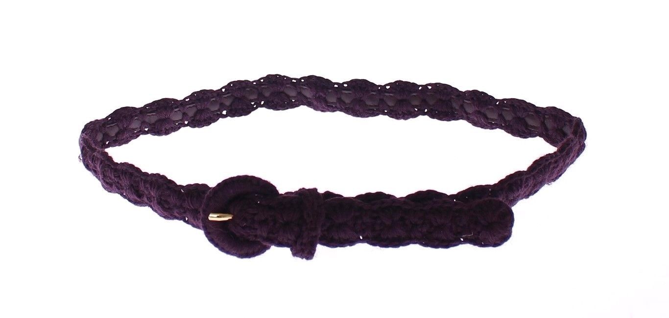 Dolce & Gabbana Elegant Purple Cotton Designer Belt - ACCEXO