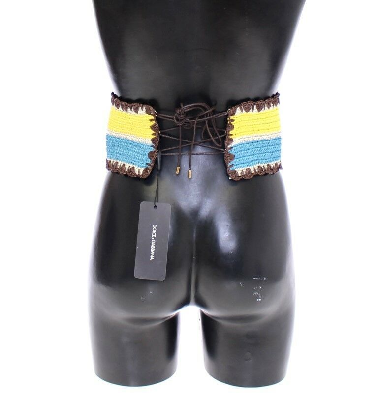 Dolce & Gabbana Runway Woven Raffia-Style Corset Belt - ACCEXO