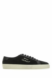 Saint Laurent Sleek Black Canvas & Leather Low-Top Sneakers - ACCEXO