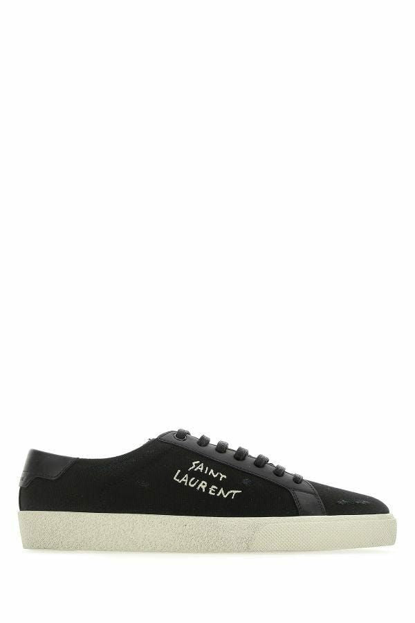 Saint Laurent Sleek Black Canvas & Leather Low-Top Sneakers - ACCEXO