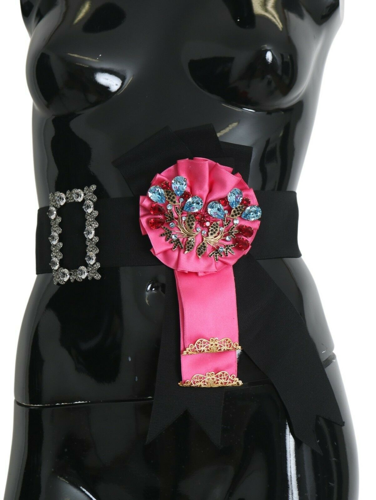 Dolce & Gabbana Elegant Floral Crystal Ribbon Waist Belt - ACCEXO