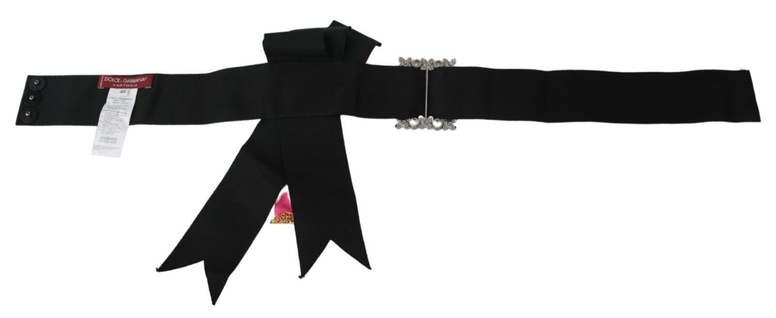 Dolce & Gabbana Elegant Floral Crystal Ribbon Waist Belt - ACCEXO