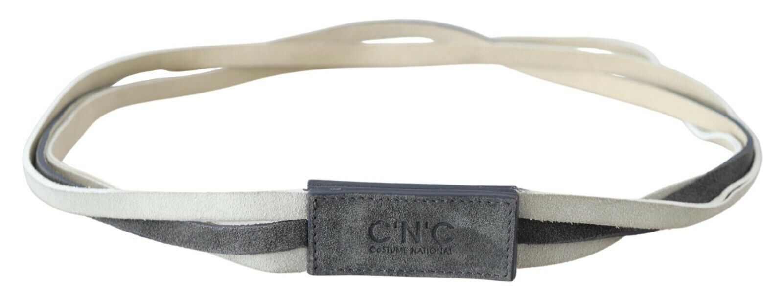 Costume National Chic White Leather Logo Belt - ACCEXO