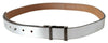 Costume National Elegant Silver Leather Fashion Belt