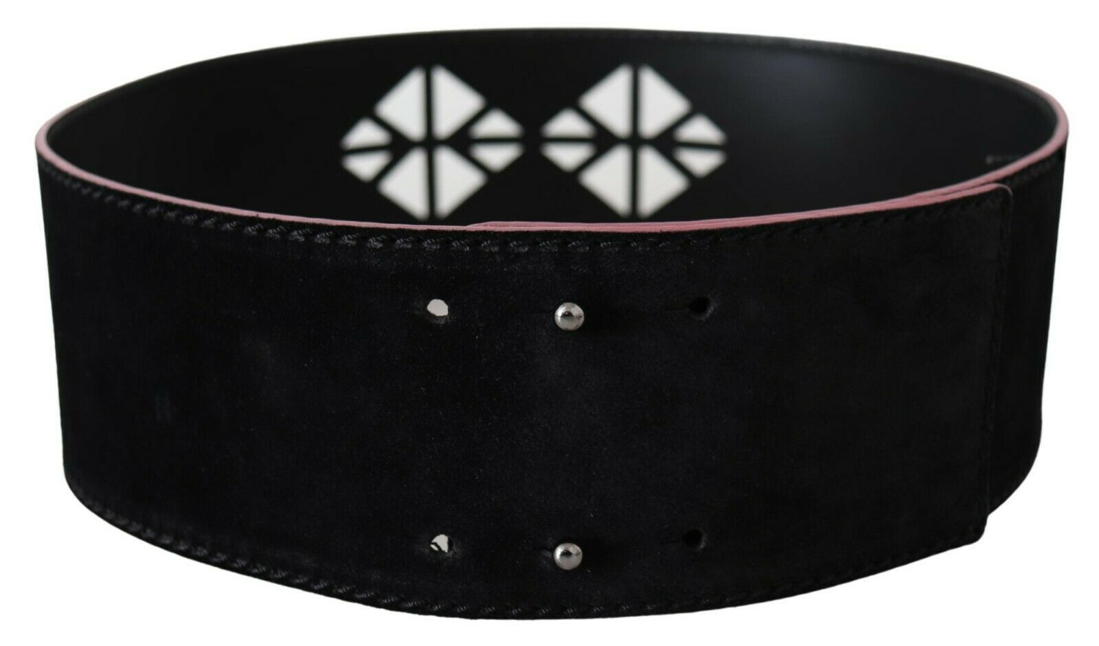 Costume National Elegant Wide Leather Fashion Belt with Metal Accents - ACCEXO