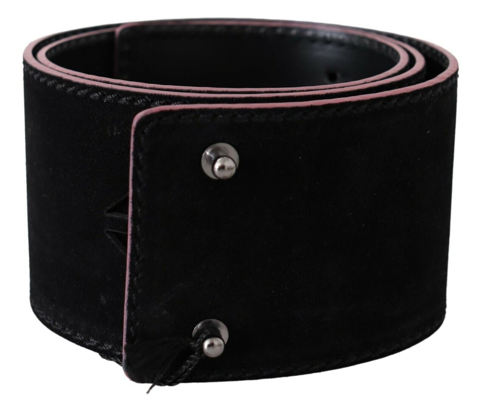 Costume National Elegant Wide Leather Fashion Belt with Metal Accents - ACCEXO