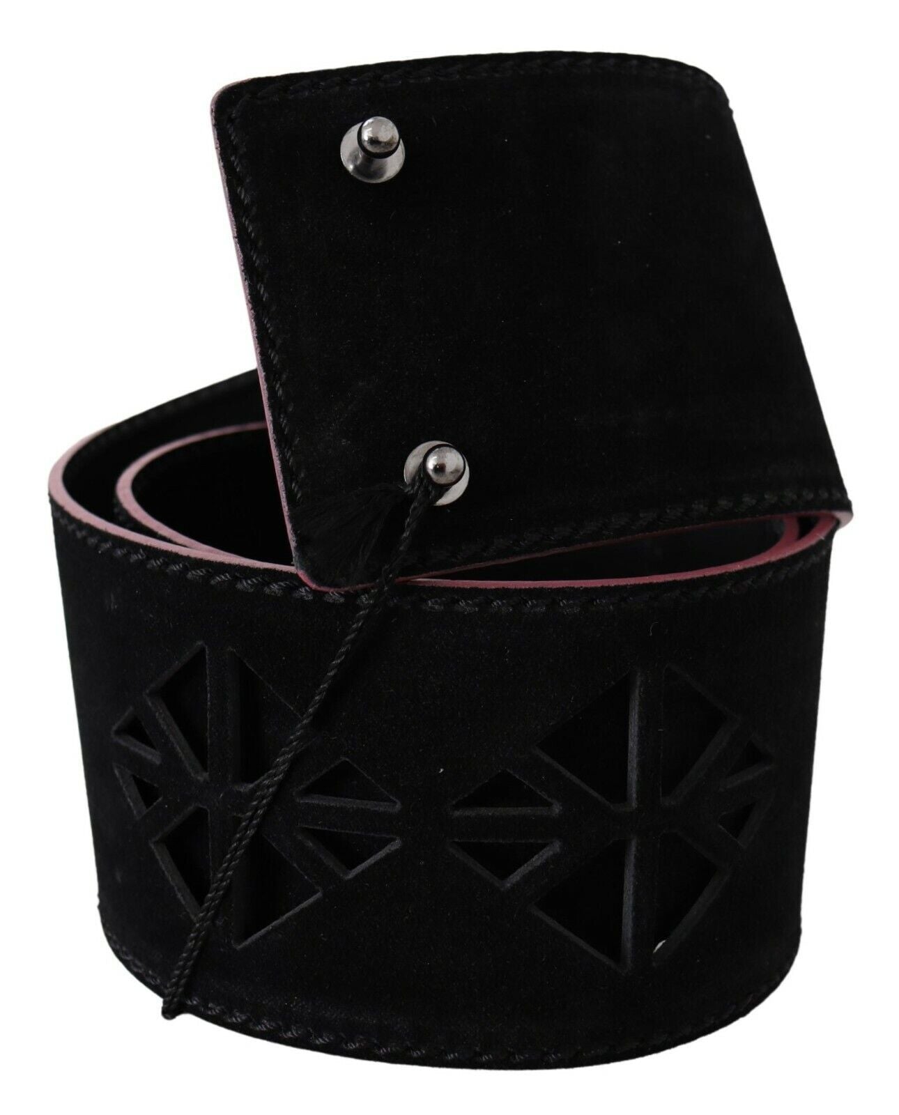 Costume National Elegant Wide Leather Fashion Belt with Metal Accents - ACCEXO