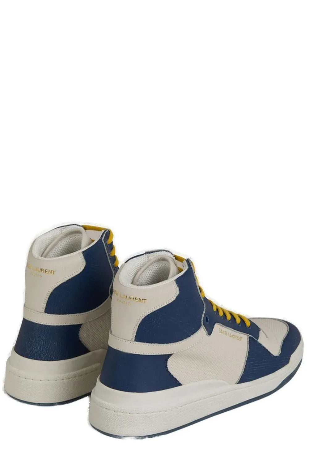 Saint Laurent Elevate Your Style with Mid-Top Blue Luxury Sneakers