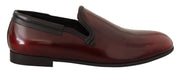Dolce & Gabbana Elegant Bordeaux Leather Loafers - ACCEXO