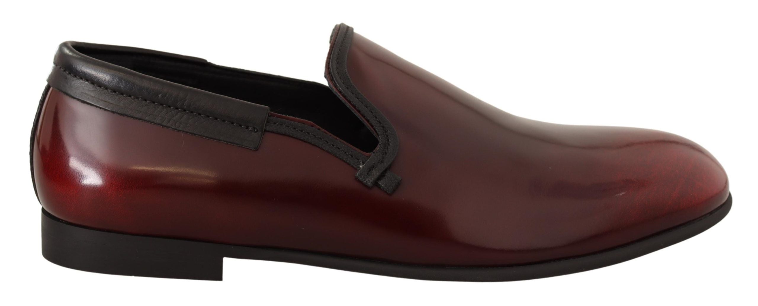 Dolce & Gabbana Elegant Bordeaux Leather Loafers - ACCEXO