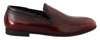 Dolce & Gabbana Elegant Bordeaux Leather Loafers