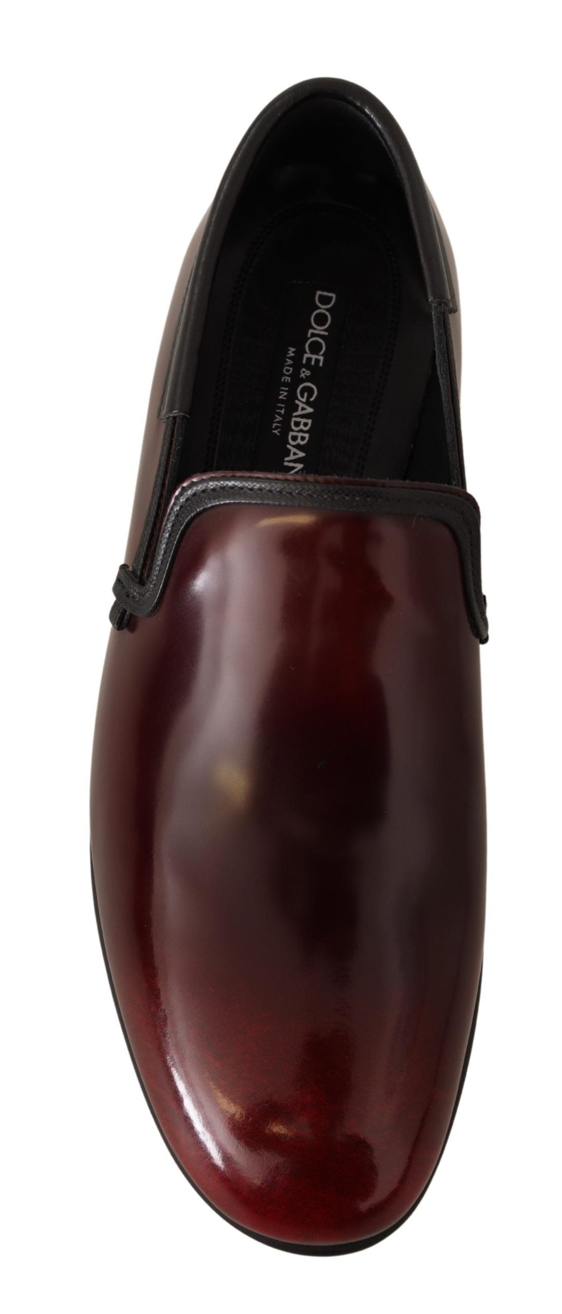 Dolce & Gabbana Elegant Bordeaux Leather Loafers - ACCEXO