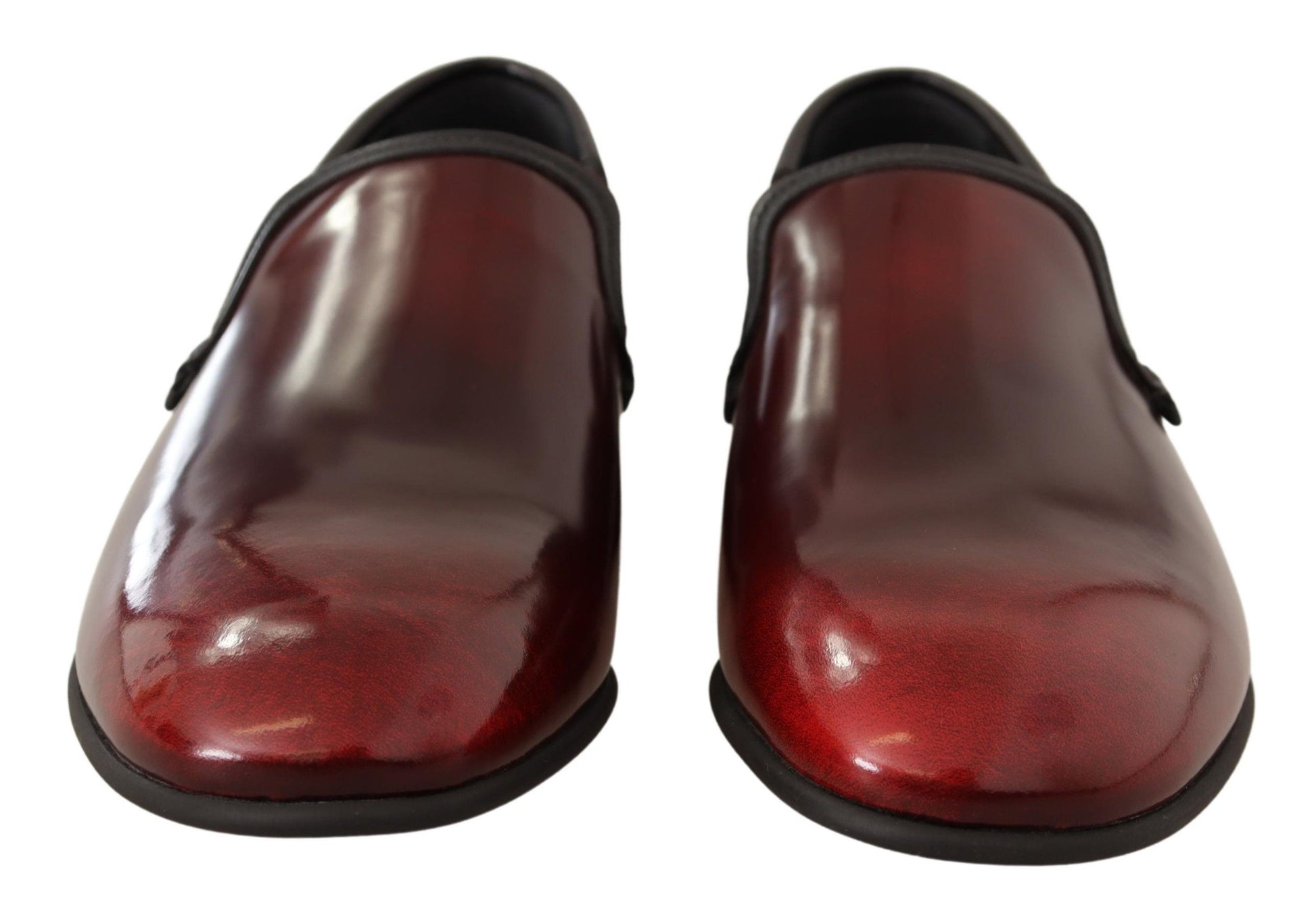 Dolce & Gabbana Elegant Bordeaux Leather Loafers - ACCEXO